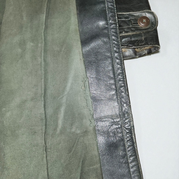 WW2 ORIGNAL GERMAN WEHRMACHT OFFICER LEATHER GREATCOAT Fischer Trachten Kleidung - Picture 11 of 13